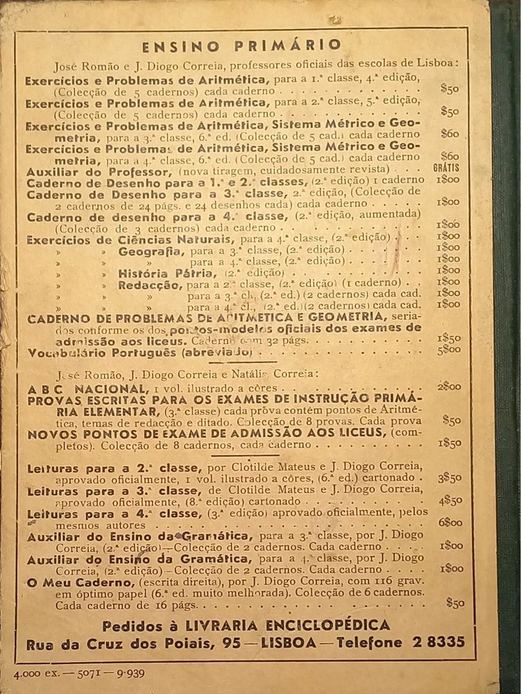 Leituras para a 3 Classe de 1940