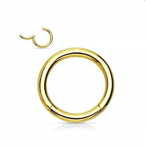 Kolczyk kółko clicker PIERCING conch septum 1,2/6. złoty