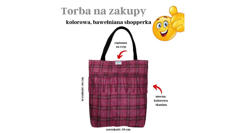Styl, Praktyczność i Wyrafinowanie – Torba na zakupy „PINK CHECK”