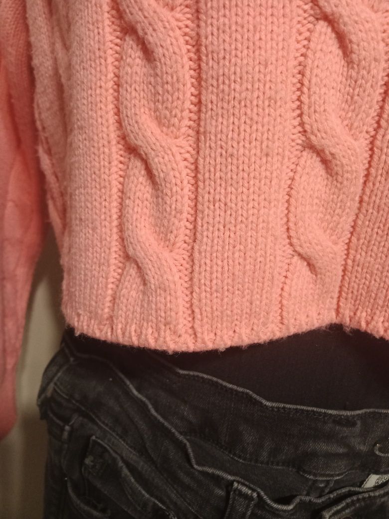 Sweterek crop top Zara roz S