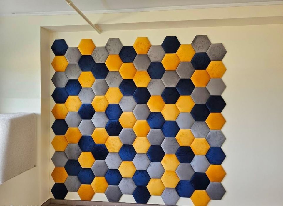 Panele tapicerowane heksagon  plaster miodu 30 x 26