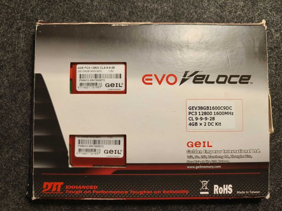 Memória RAM Geil 8gb (2x4Gb) | 1600 Mhz | DDR3