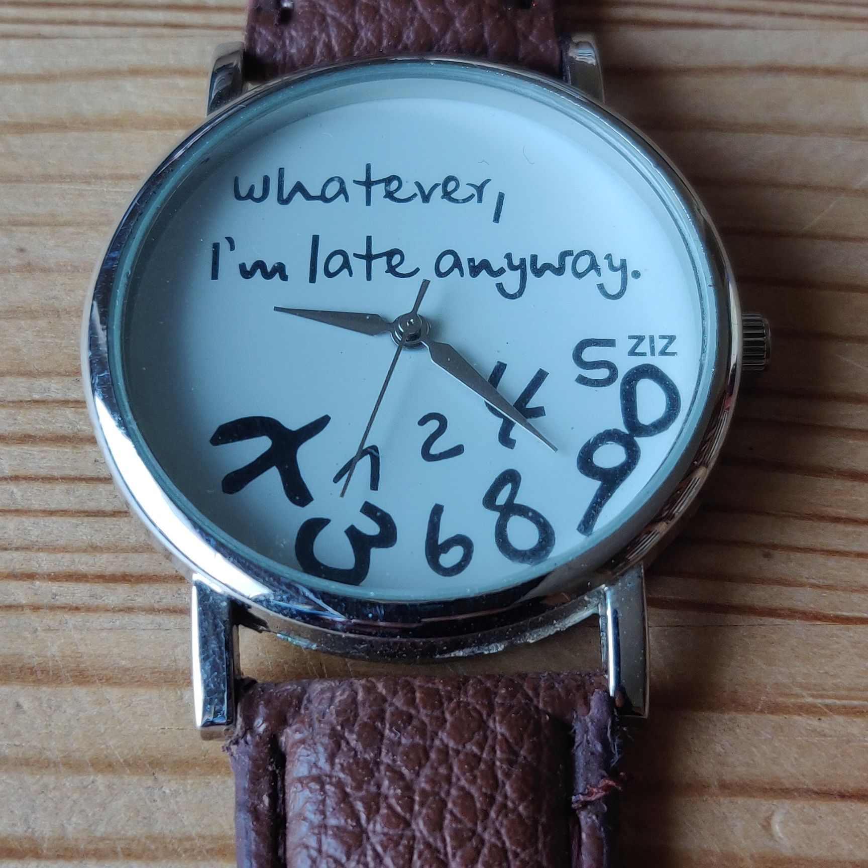 Zegarek na rękę dla spóźnialskich, świetny tekst