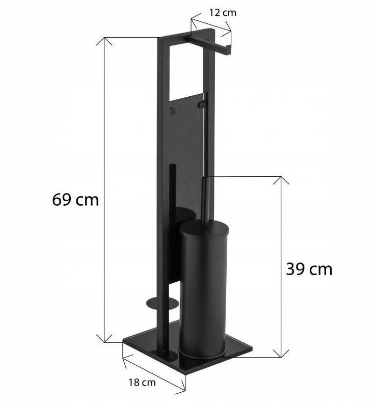 Stojak Uchwyt Na Papier Toaletowy + Szczotkę LOFT *WYPRZEDAŻ*