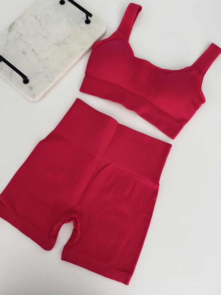 Komplet sportowy, set, legginsy z wysokim stanem oraz top, rozmiar M