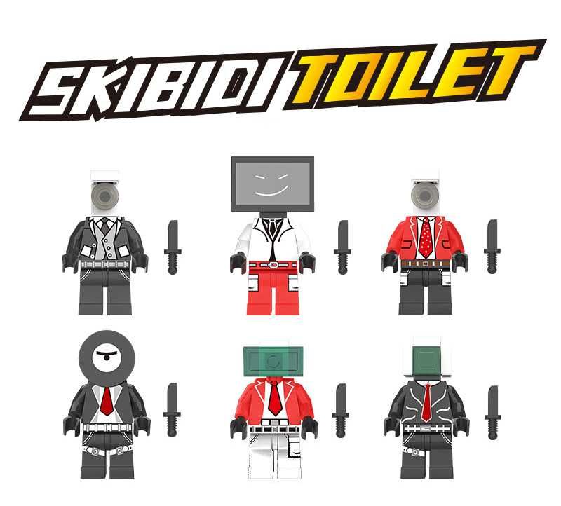 NEW! Набор фигурок Lego Skibidi Toilet, Лего Скибиди Туалет, 6 штук