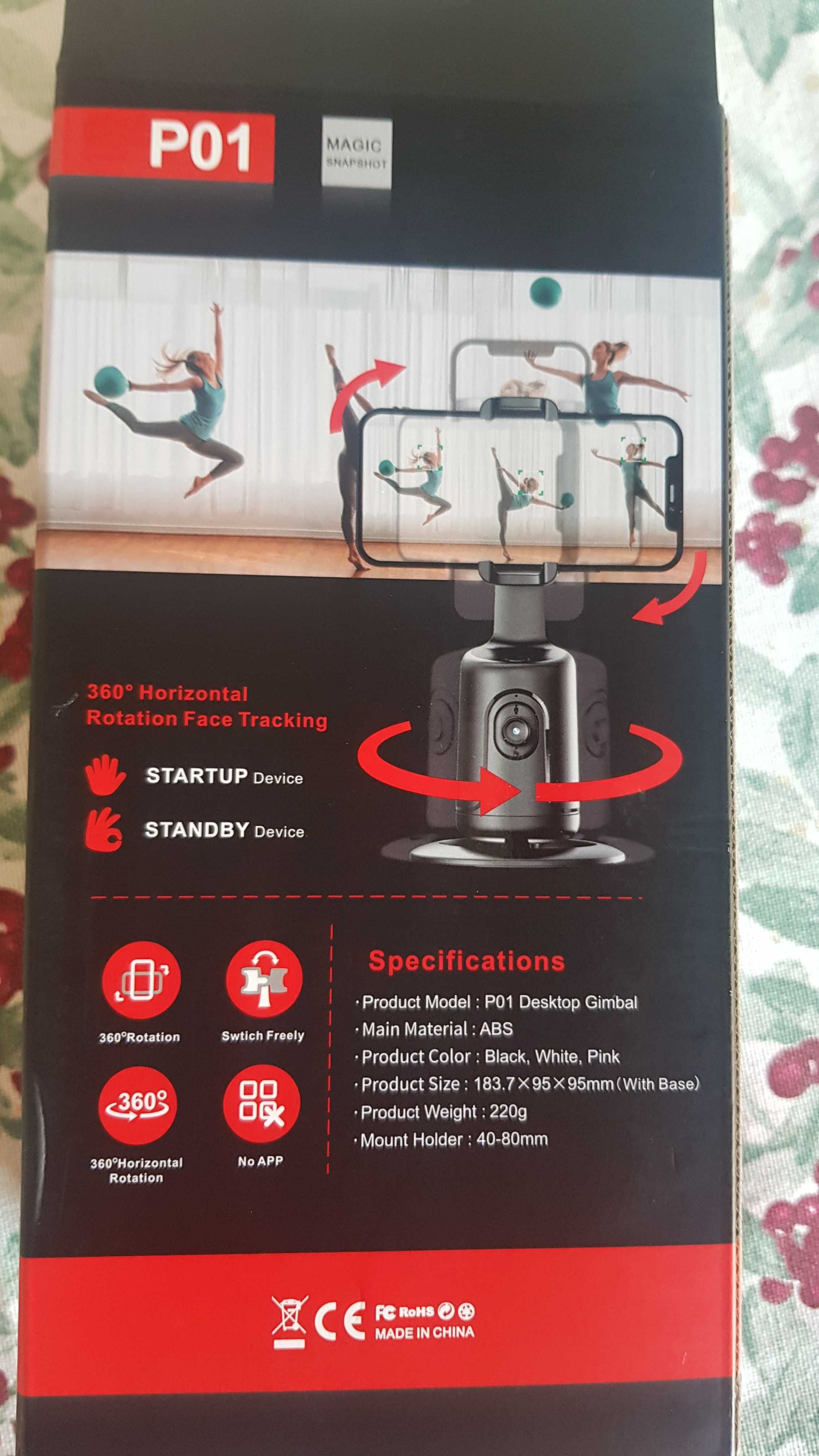 tripé com bastão de selfie com rastreamento automático de rosto