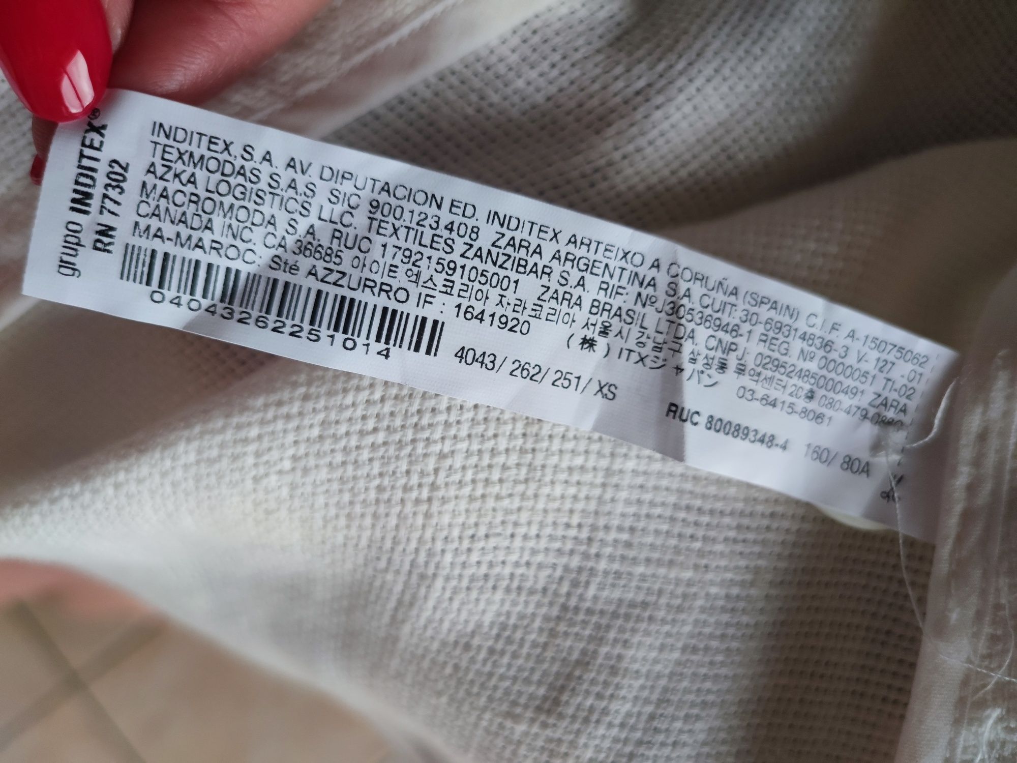 Narzutka lniana Zara XS