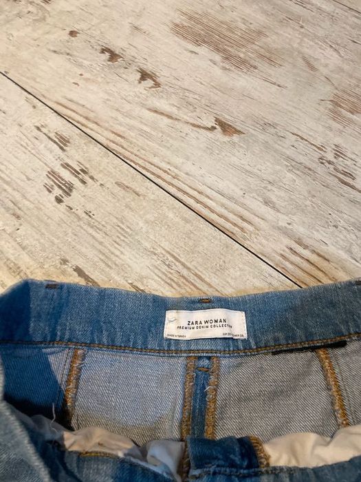 Spodenki jeansowe zara z wysokim stanem luźne m vintage
