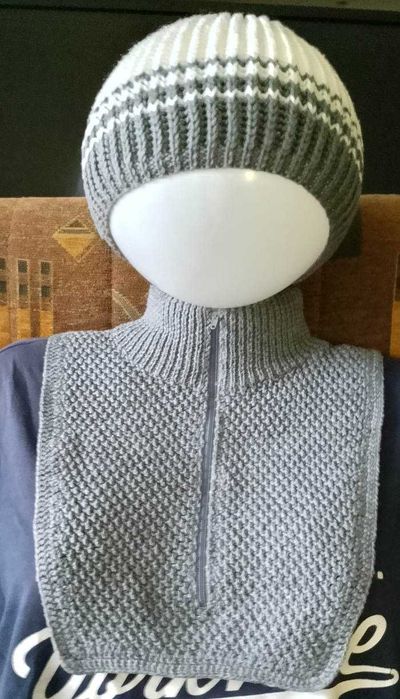 czapka i golf rozpinany komplet na chłodne dni