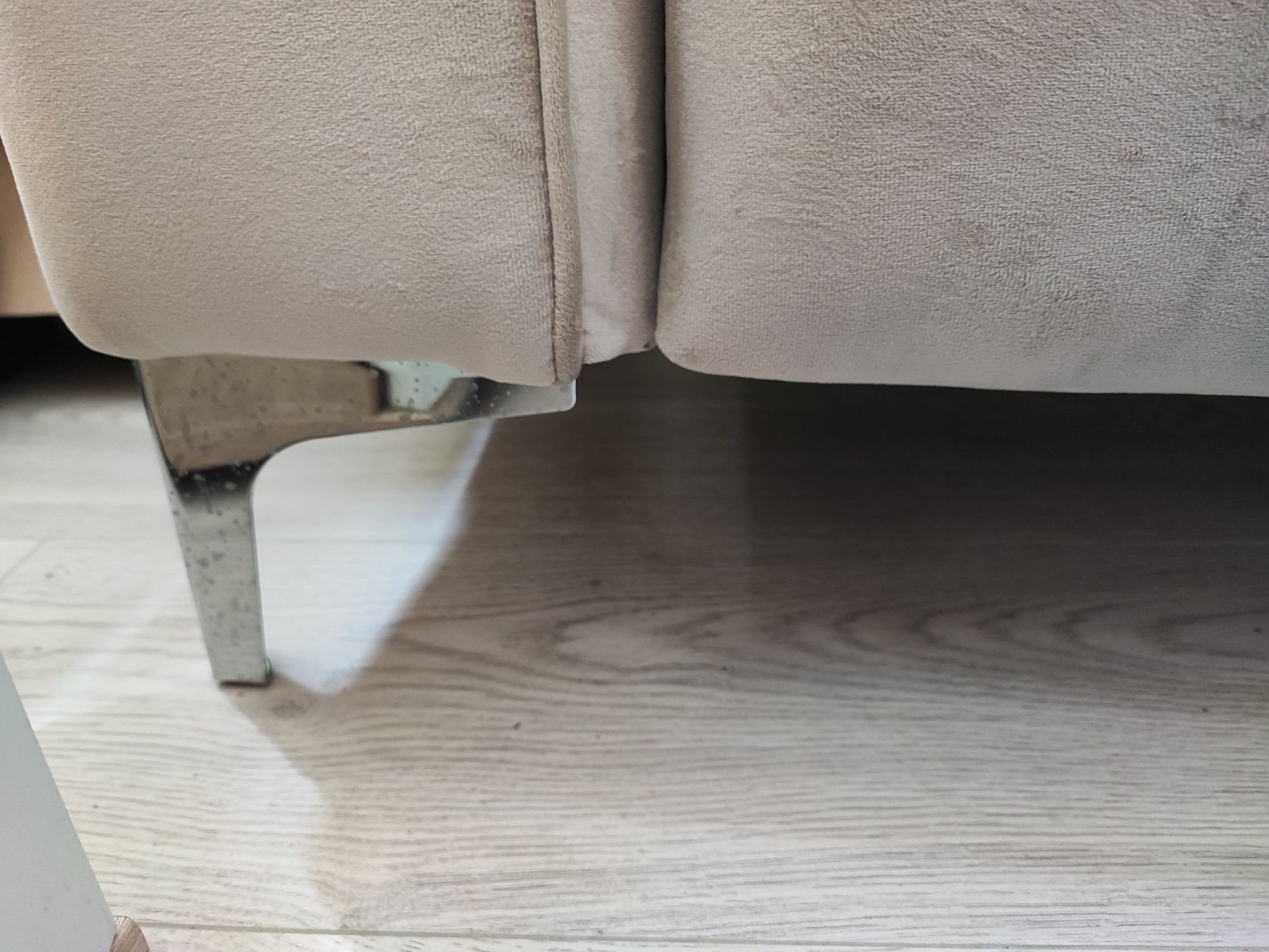 Wersalka sofa rozkladana szara beżowa z pojemnikiem