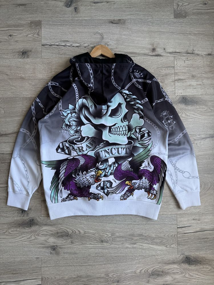 Зіп худі ecko unltd skull ed hardy look чоловіча розмір XL