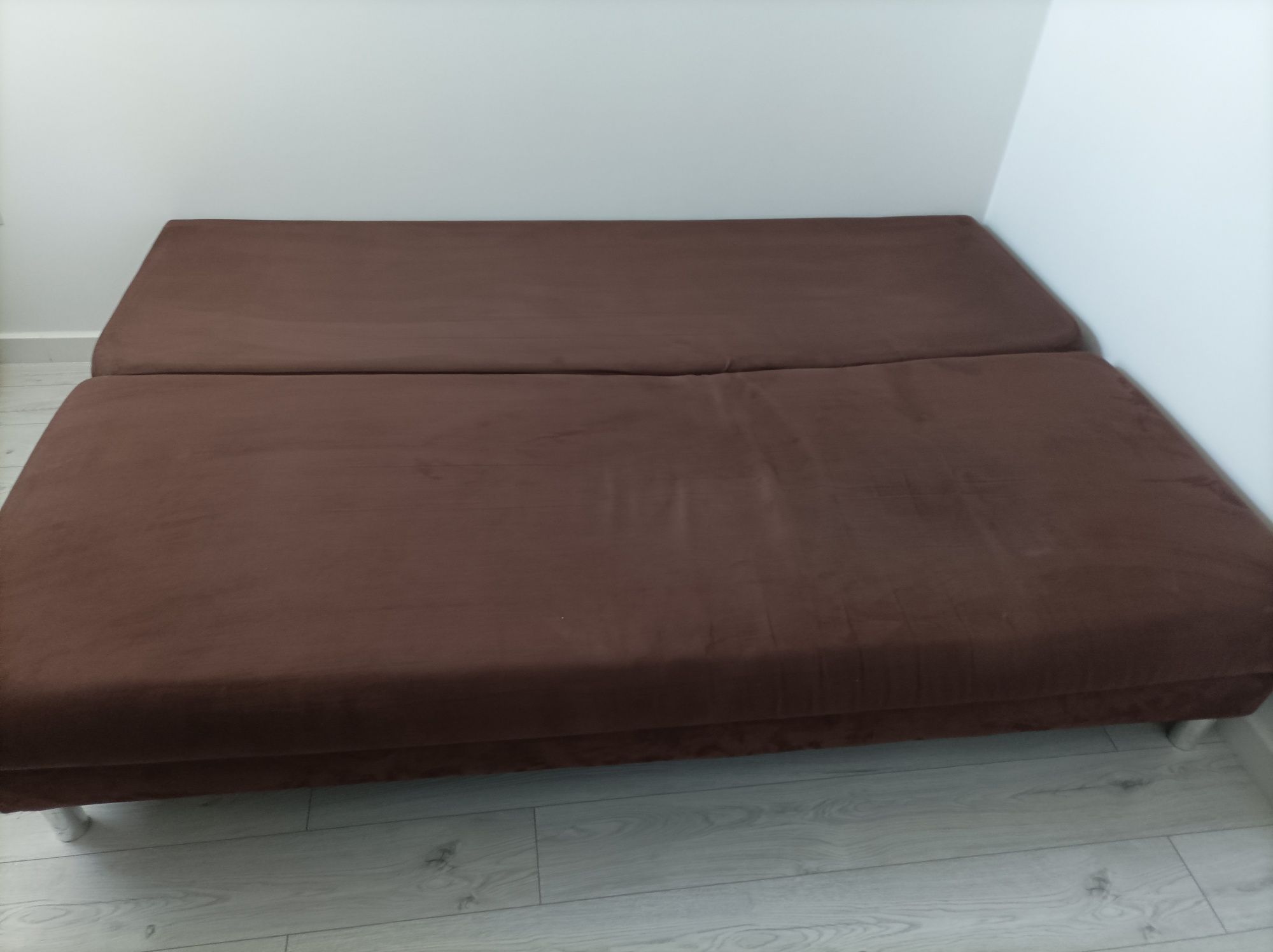 Sofa rozkladana brazowa