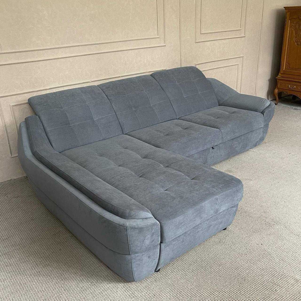 Кутовий розкладний диван в тканині новий