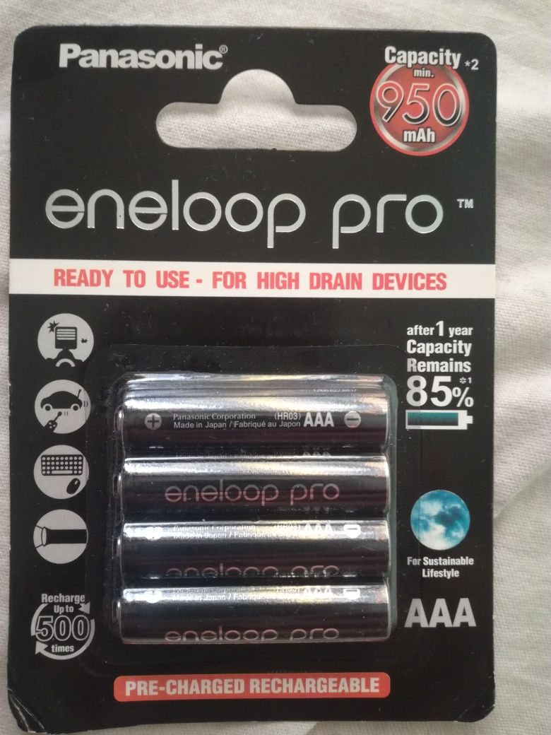 Аккумулятор ААА Panasonic Eneloop pro  950 ма/ч