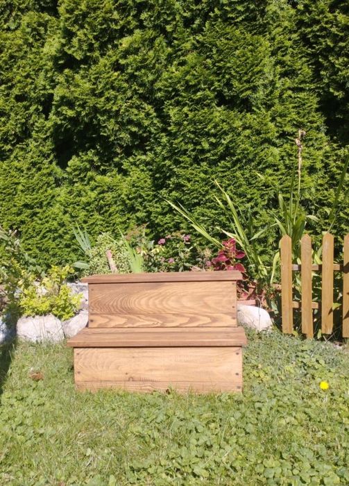 Schodki do sesji z drewna