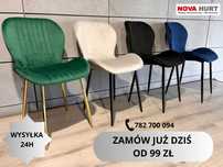 Krzesła do salonu kuchni jadalni tapicerowane glamour LUGANO nowe