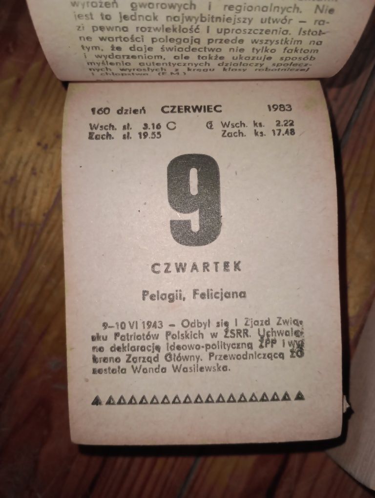 Kartka z kalendarza 1983