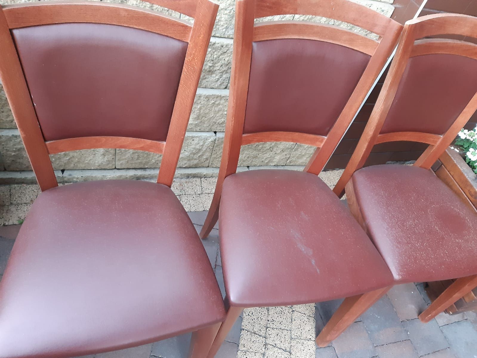 6 krzeseł bukowych brązowy kolor krzesło bukowe
