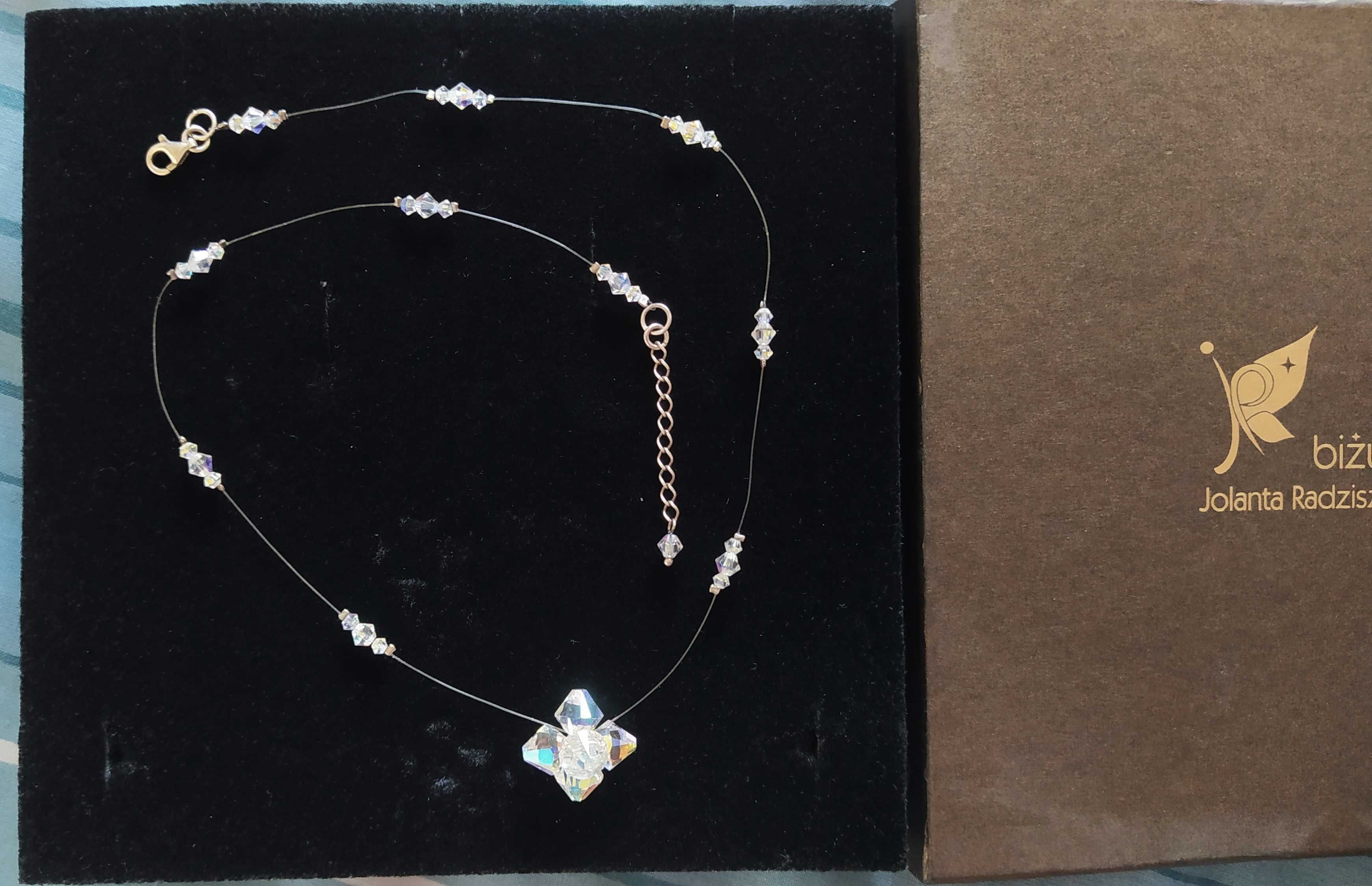 Komplet biżuterii Ślubnej z kryształów Opalizujących Swarovski