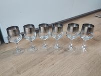 6 x kieliszki platynowe/dymione Krosno