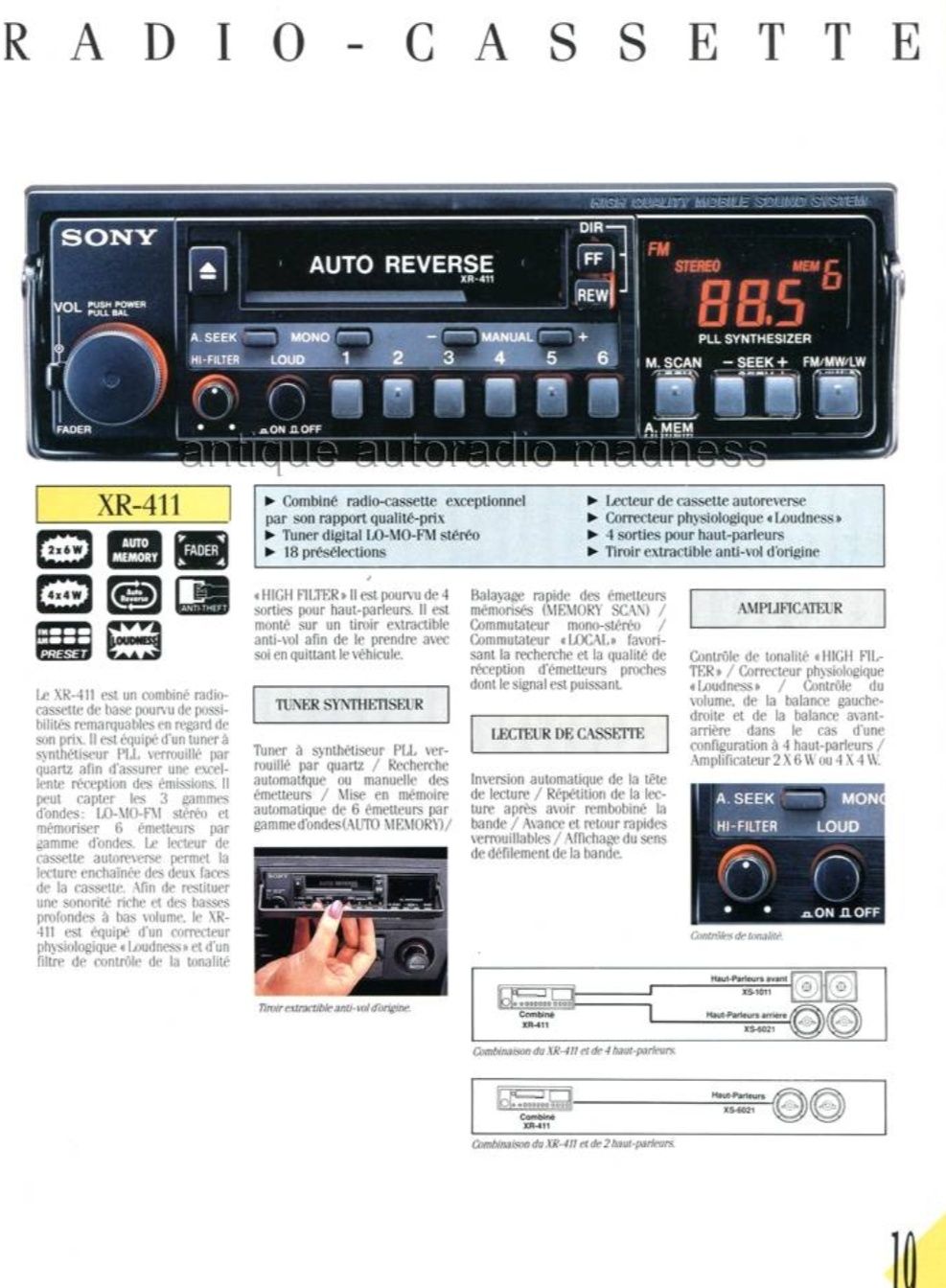 Rádio Sony XR -411 Auto Reverse