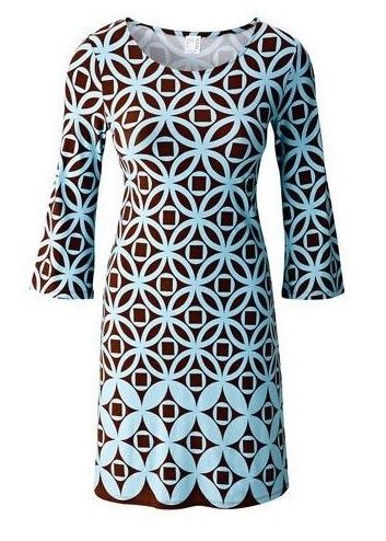NEW sukienka BonPrix brązowa turkusowa koła ornamenty boho etno wiosna