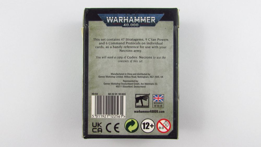 GAMES WORKSHOP - Warhammer 40,000 Datacards Necrons Karty