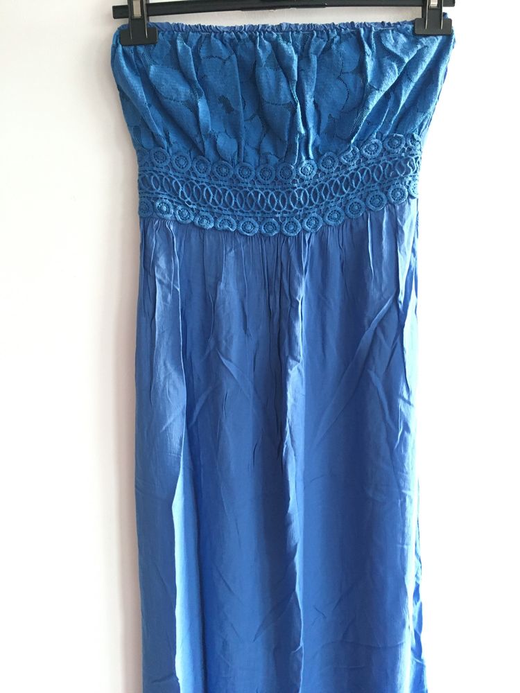 Maxi sukienka niebieska letnia