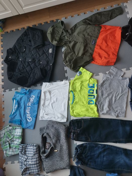 zestaw komplet paka ubrań dla chłopca rozm. 116 kurtka, spodnie, bluza