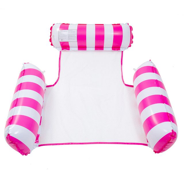 Nadmuchiwany pływający leżak fotel do wody - różowo-biały
