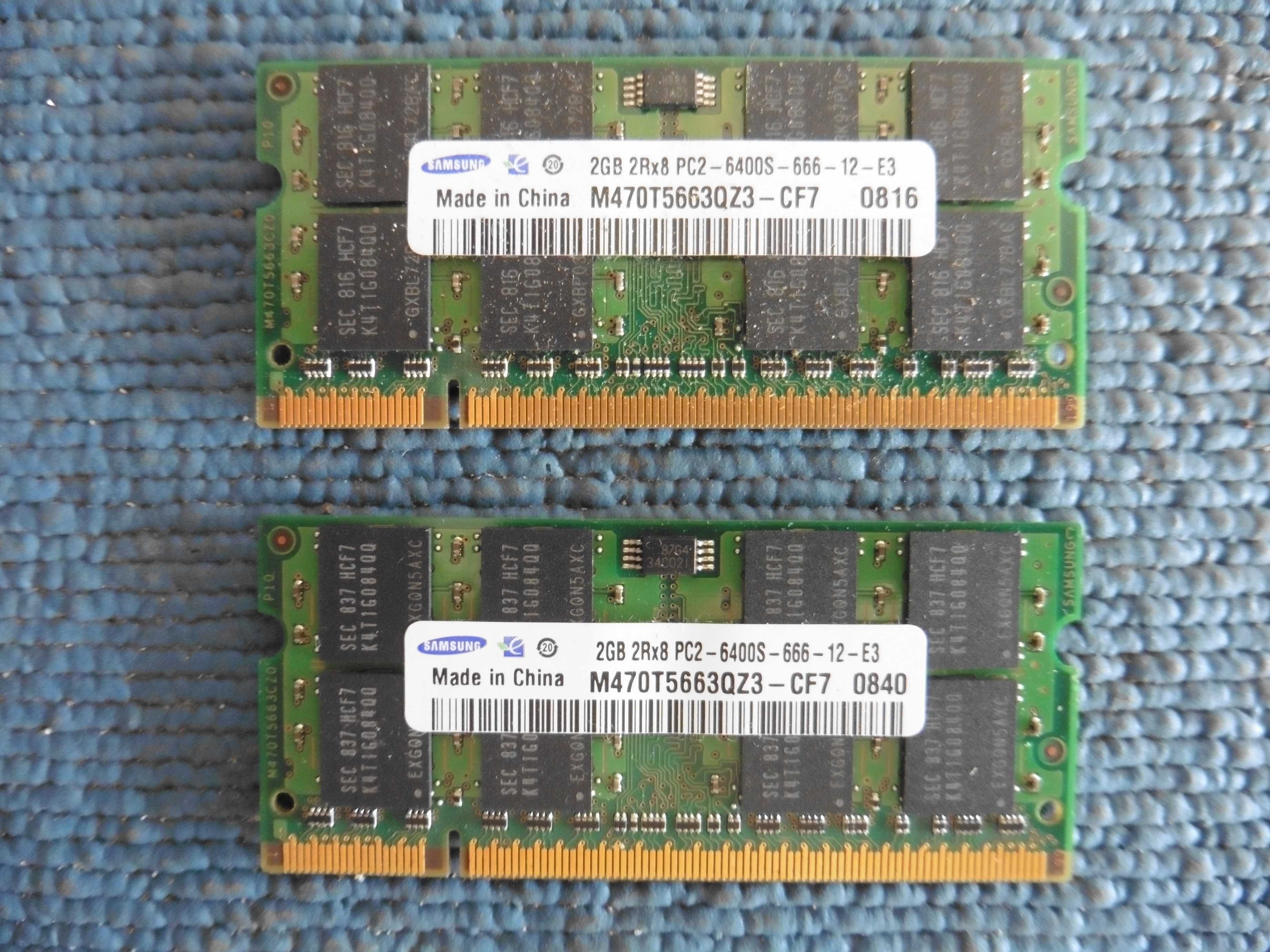 SODIMM 2GBx2 (4GB) Samsung DDR2-800 Ref.M470T5663QZ3-CF7