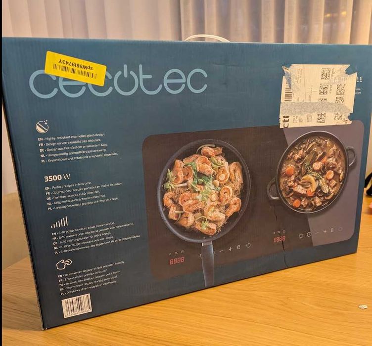 Placa Indução Portátil 2 Fogos Cecotec – Campismo e Uso Portátil e V2L