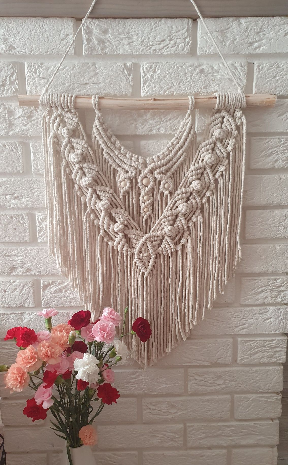 Makrama rękodzieło na prezent na ścianę boho styl do salonu ozdoba