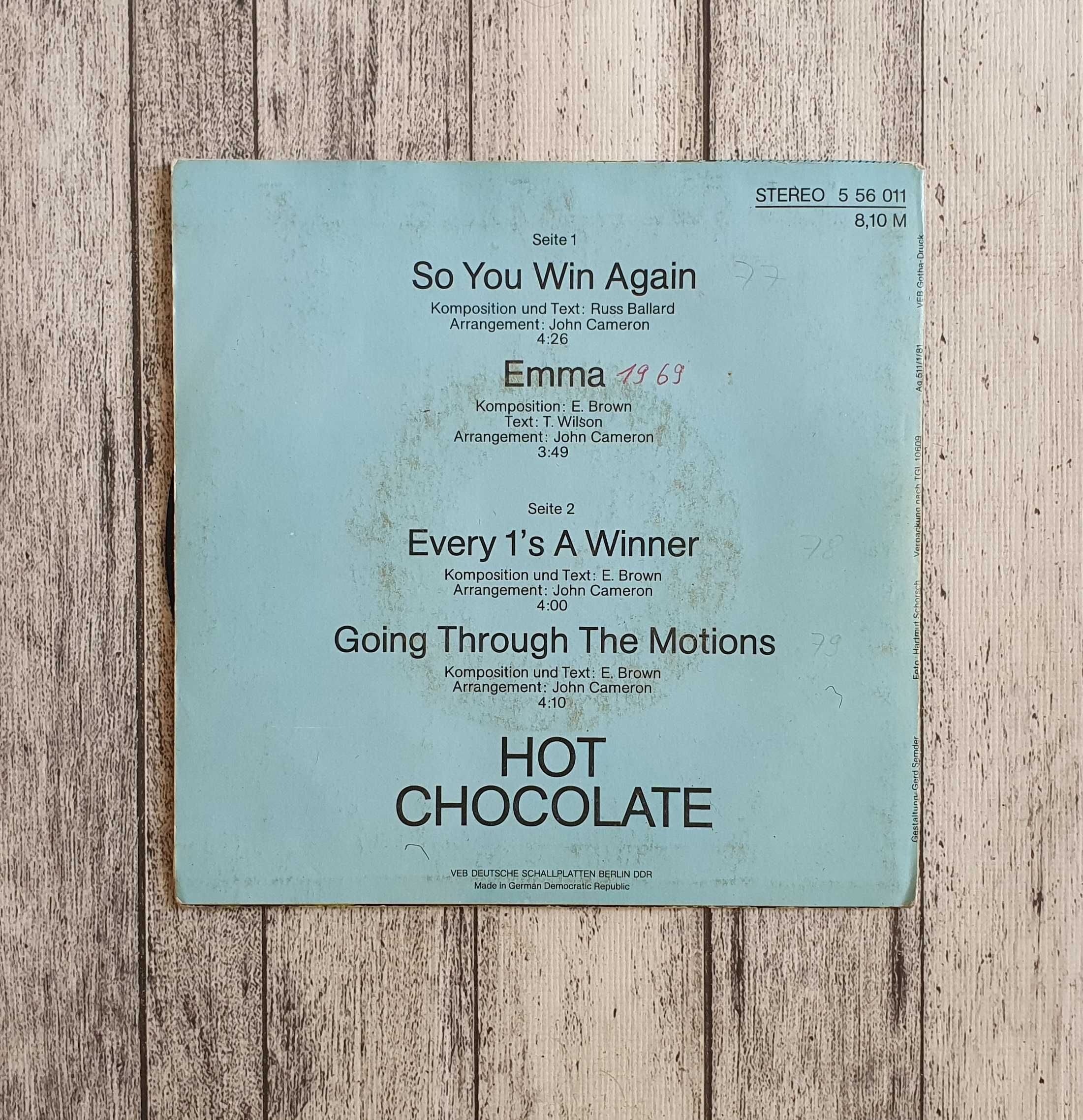 Hot Chocolate So You Win Again Amiga Quartett 4 Songs Vinyl Single 7