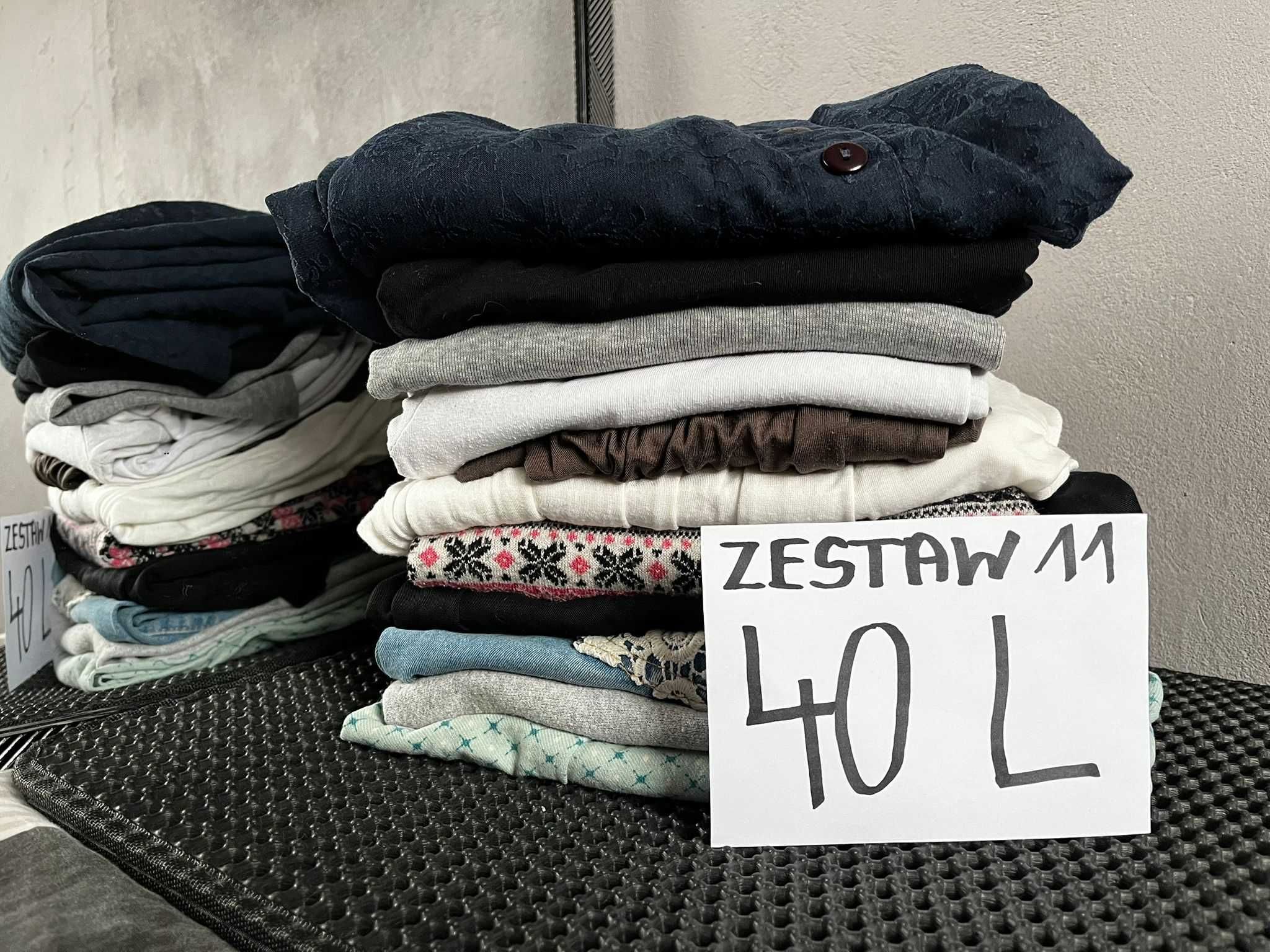 Zestaw Ubrań Rozm. L 40 paka reklamówka siatka ciuchy ubrania