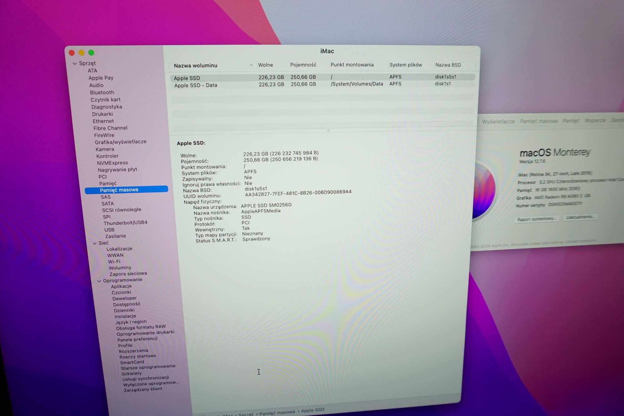 Komputer stacjonarny Apple iMac 27" A1419 AIO i5 / 16 /256GB 5K nr4885
