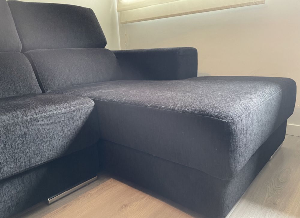 Sofá Preto chaise LONGUE