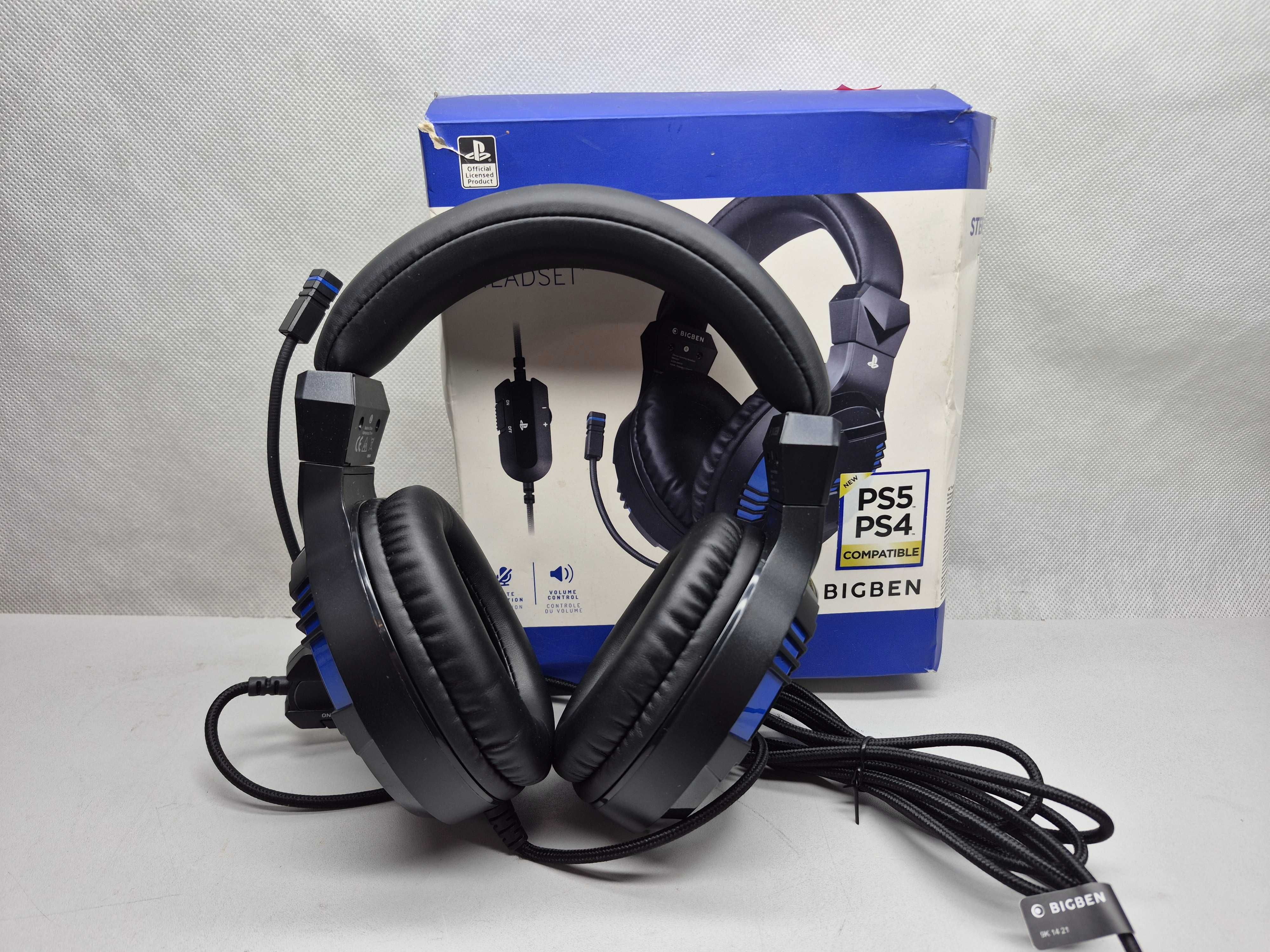 Słuchawki przewodowe z mikrofonem do PS4/PS5 Bigben V3; Igielna Jasło