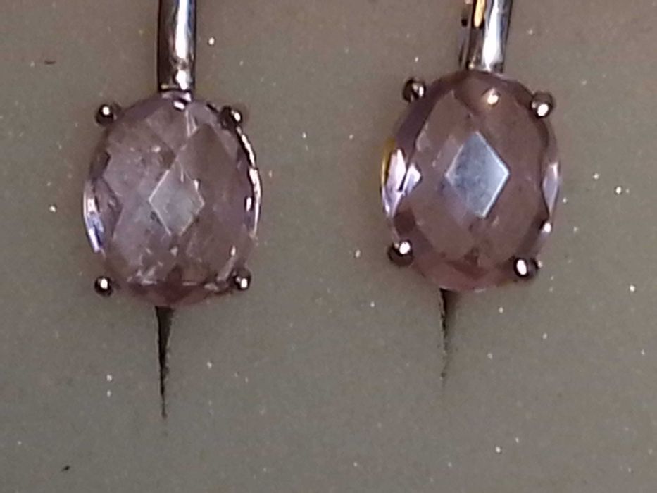 Срібні сережки 925 пр з кунцитом 5,14 карат