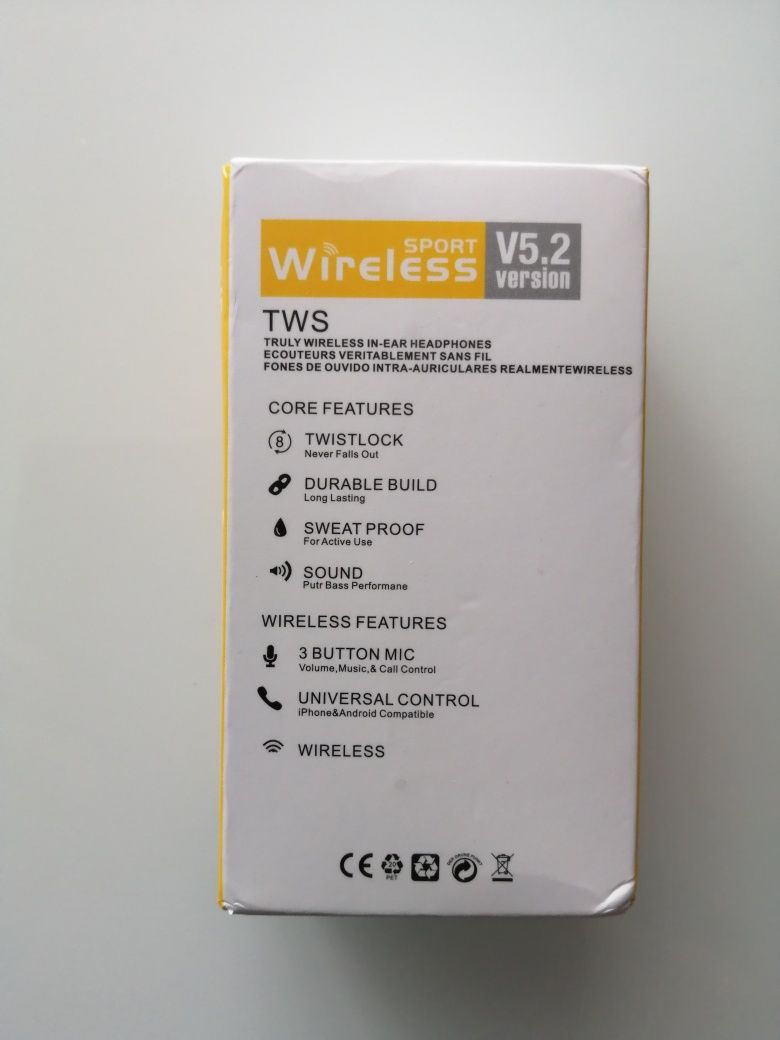 Bezprzewodowe słuchawki TWS V5.2 Bluetooth