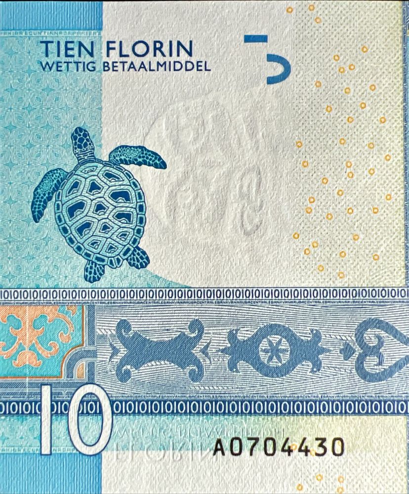 Банкнота Аруби  10 флорінів  2019 року UNC