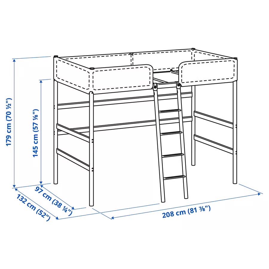 Łóżko piętrowe IKEA TUFFING 90x200 + biurko IKEA MICKE 105x50 GRATIS
