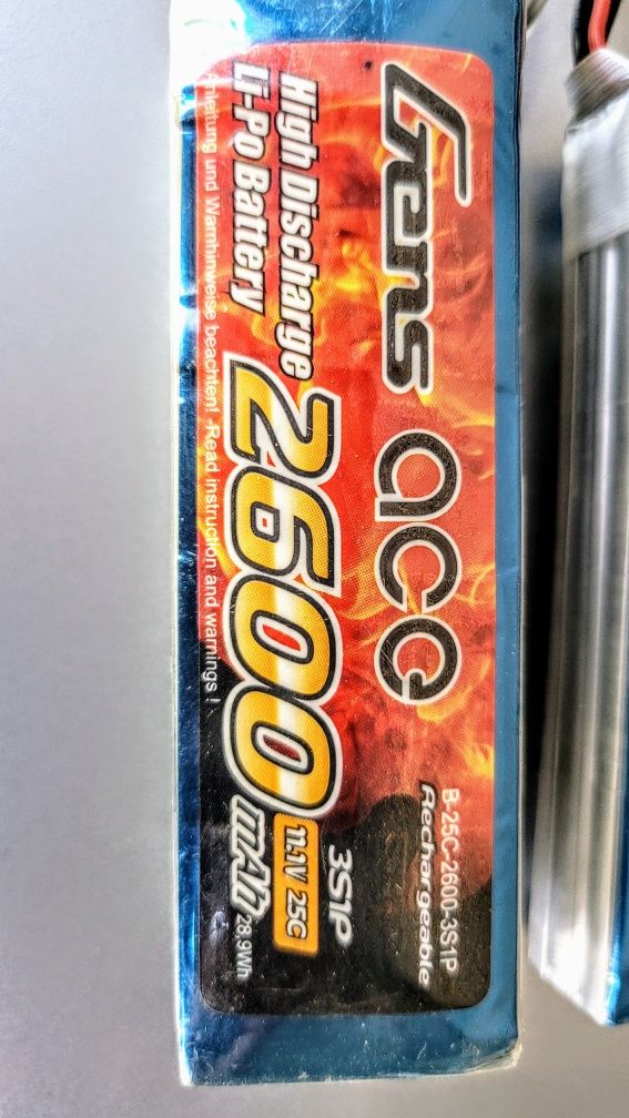 Akumulatory LiPo Gens Ace 2600/1600mAh 7,4V.