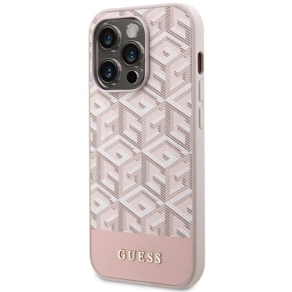 Etui Guess Gcube Stripes Magsafe Na Iphone 14 Pro - Różowe