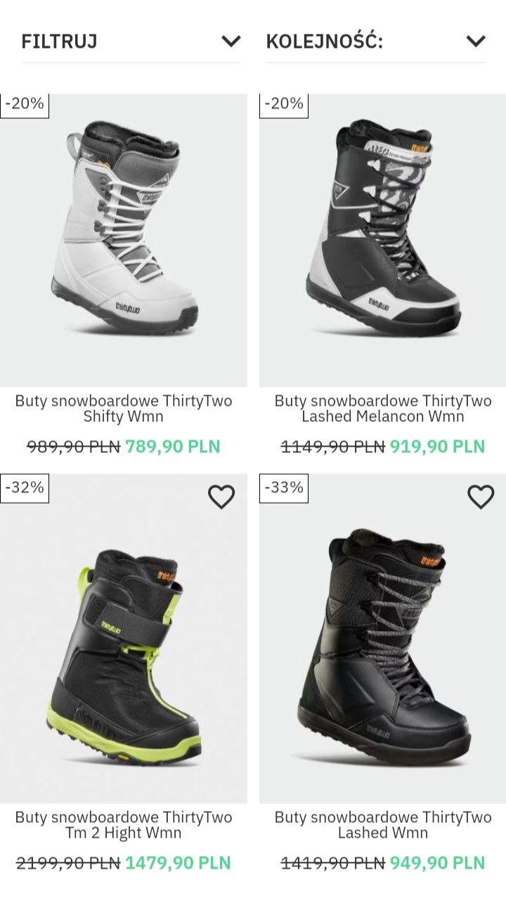 Buty snowboardowe a deskę ThirtyTwo białe r.37