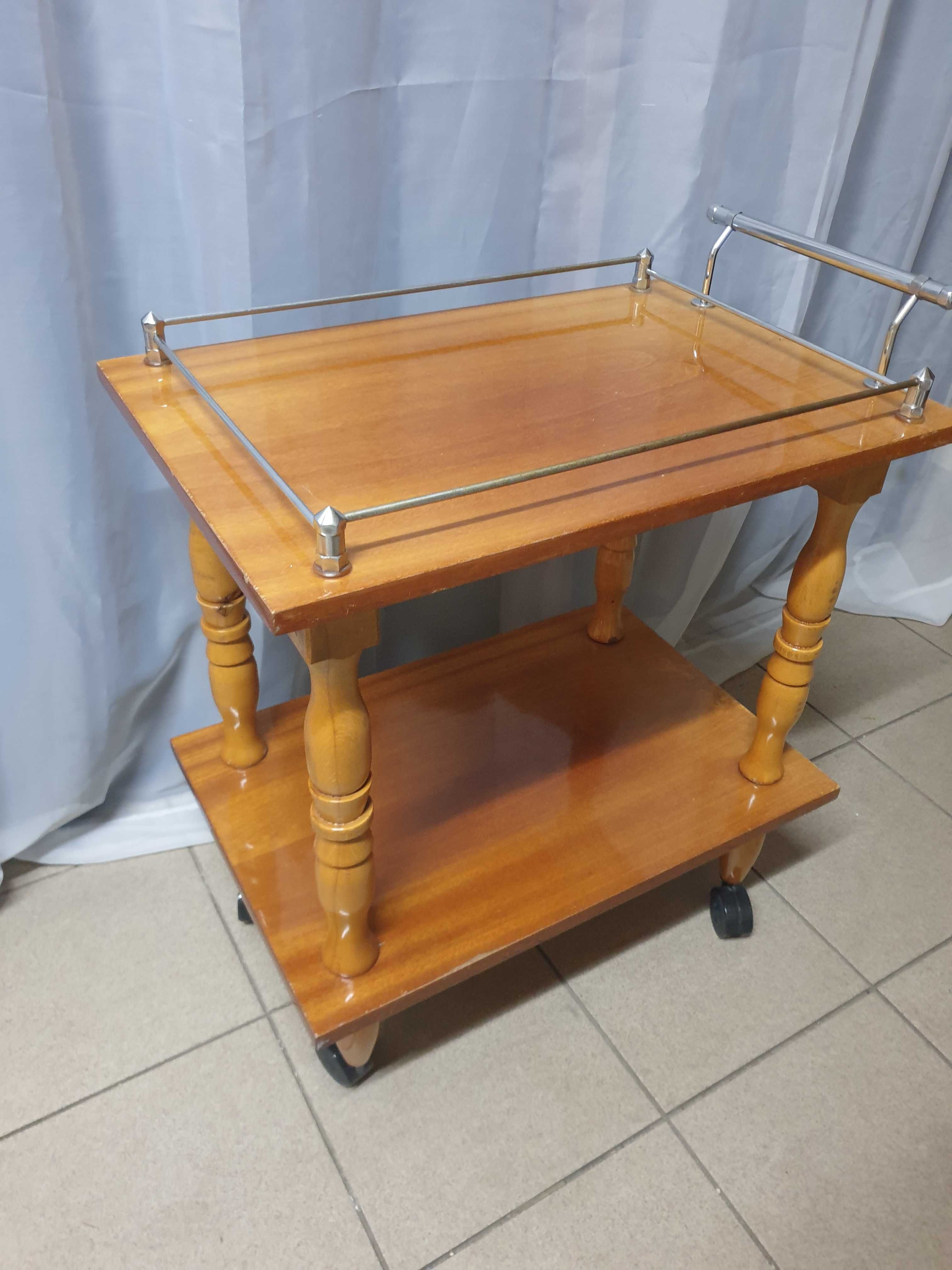 Stolik na kółkach antyk prl barowy barek stol stoliczek podest