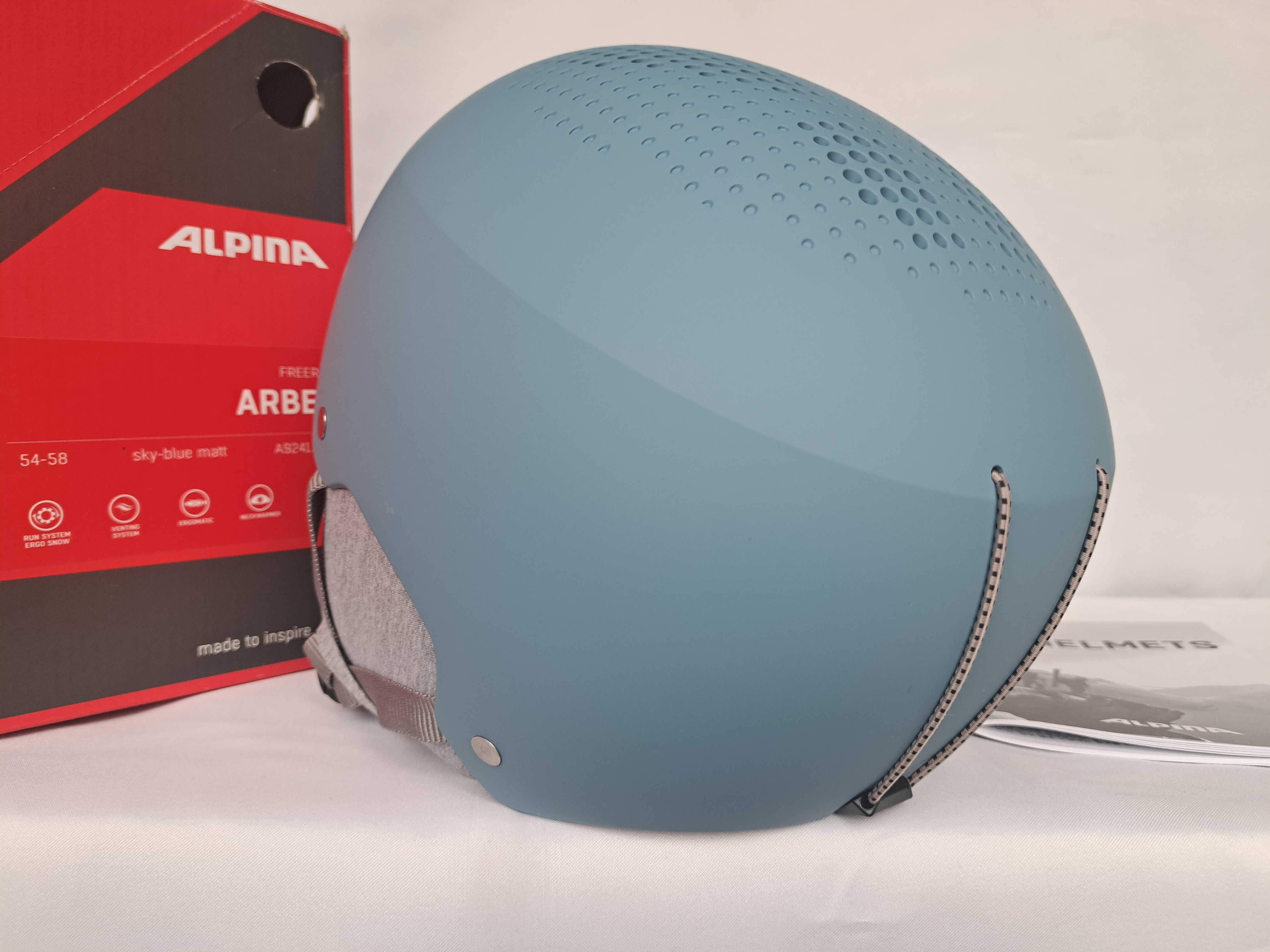 Kask Narciarski Alpina Arber Freeride Sky Blue Matt 54-58cm