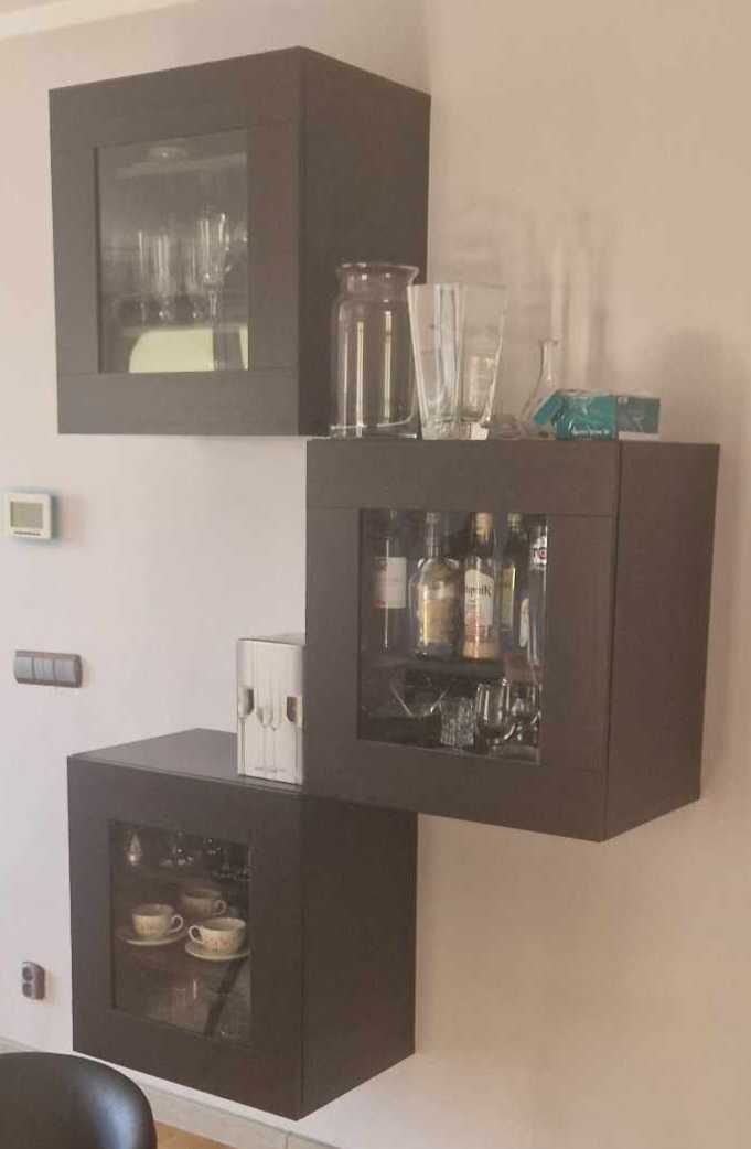 Ikea szafka Besta - 3 szafki wiszące przeszklone