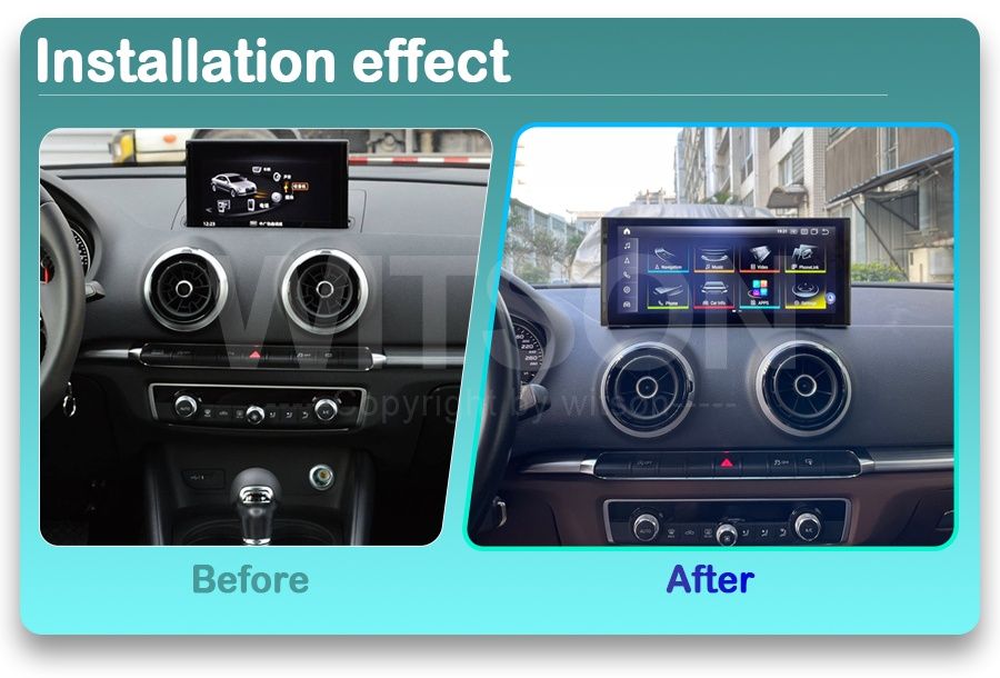 Ecrã Android e CarPlay 10.25" Full HD Audi A1 A3 A4 A6 Q5